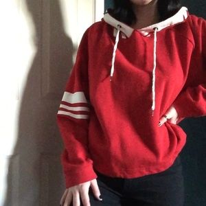 Red Crop Hoodie